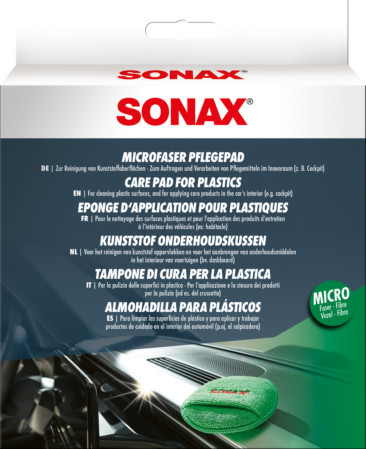 SONAX mikropluošto plastiko priežiūros padas
