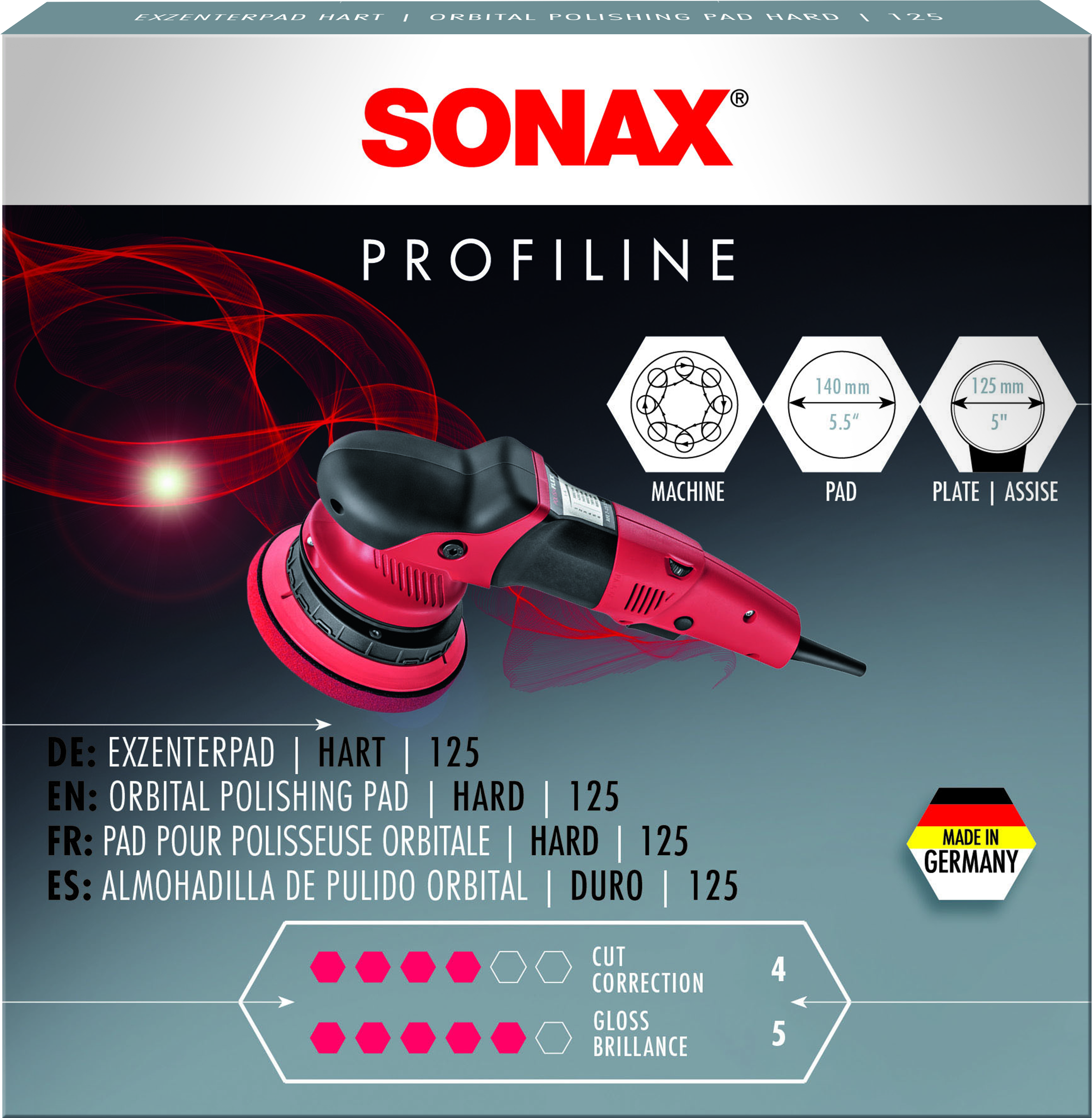 SONAX kietas poliravimo padas orbitinei mašinėlei 125, 492341