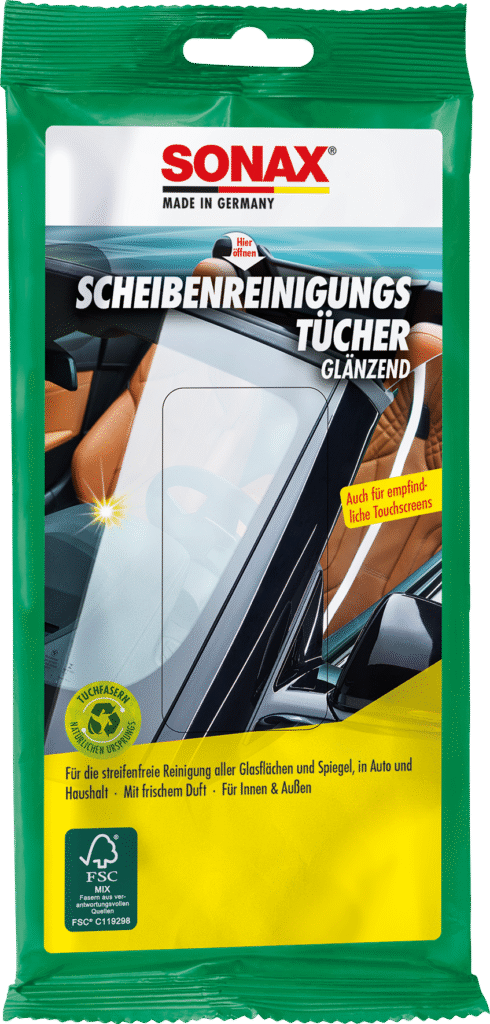 Drėgnos šluostės stiklams SONAX