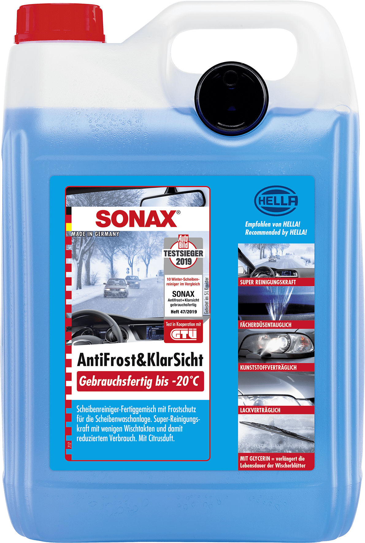 SONAX žieminis langų apiplovimo skystis -20°C, 5L