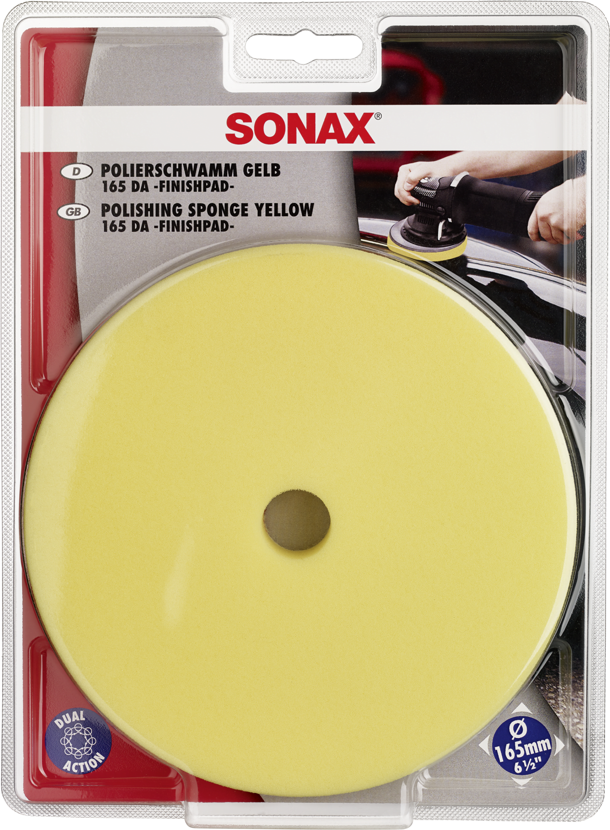 SONAX geltonas poliravimo padas orbitinei mašinėlei, d165mm