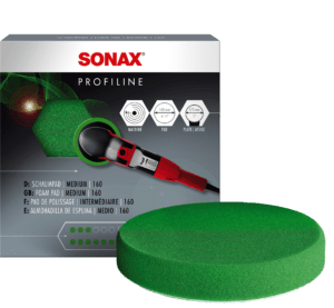 SONAX Vidutinio kietumo žalias poliravimo padas, 160mm