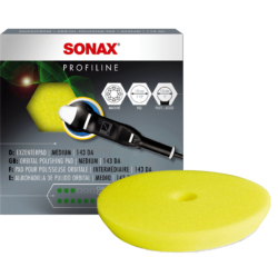 SONAX geltonas poliravimo padas orbitinei mašinėlei, d143mm